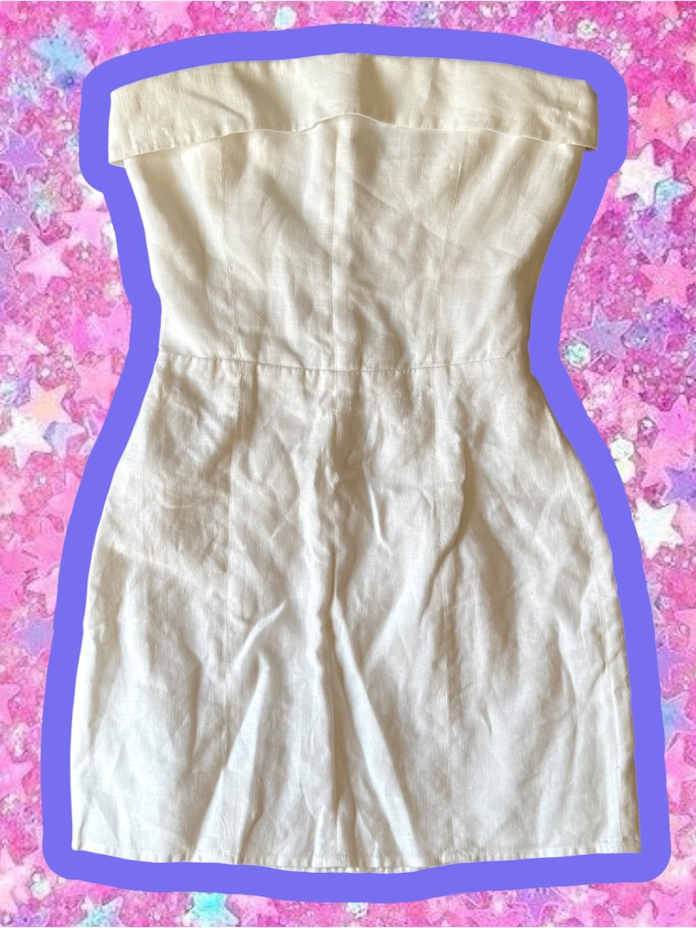 Reformation linen strapless minidress XS dress summer bride 90s minimalist